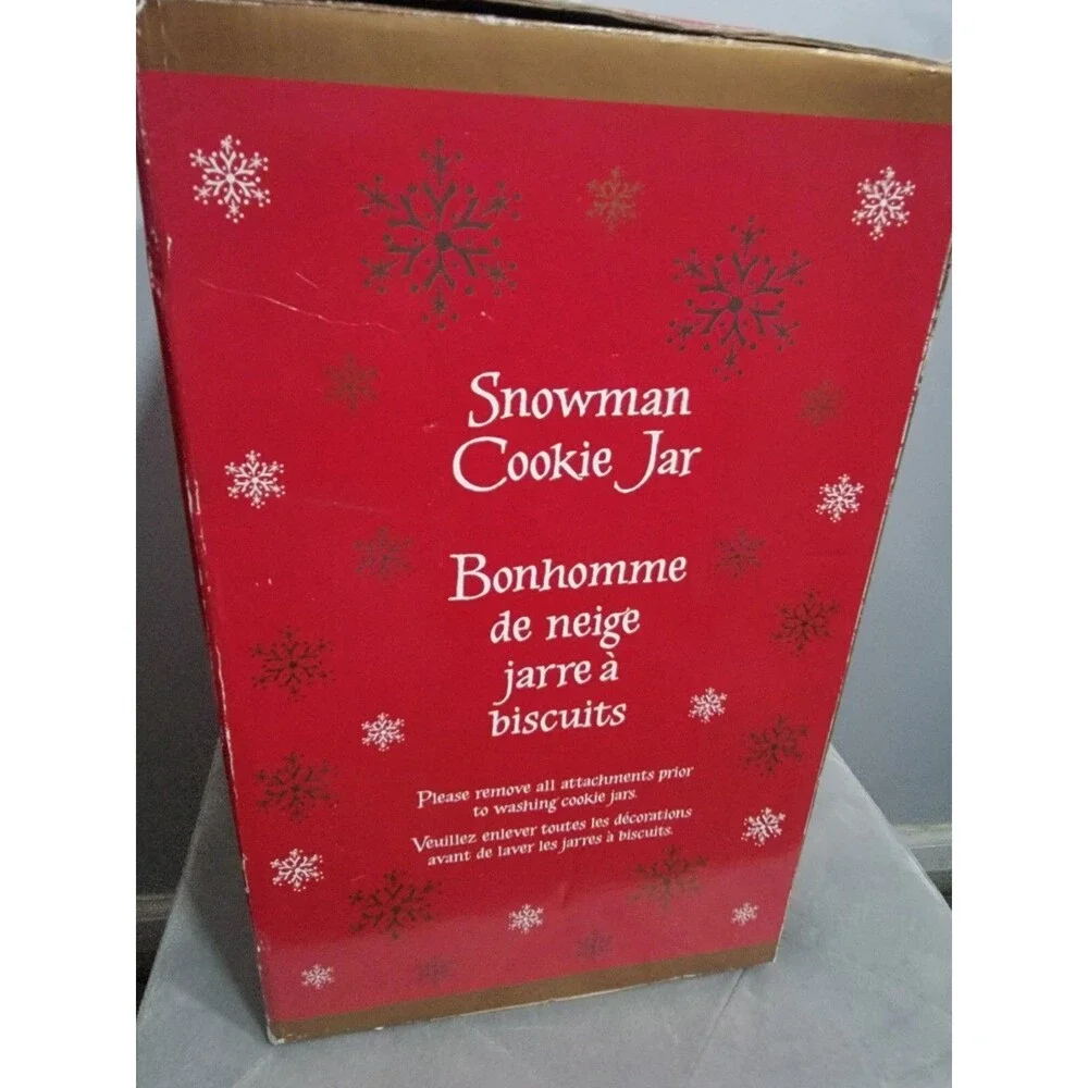 American Greetings Carlton‎ Cards Berry Merry Christmas Snowman Cookie Jar Farm